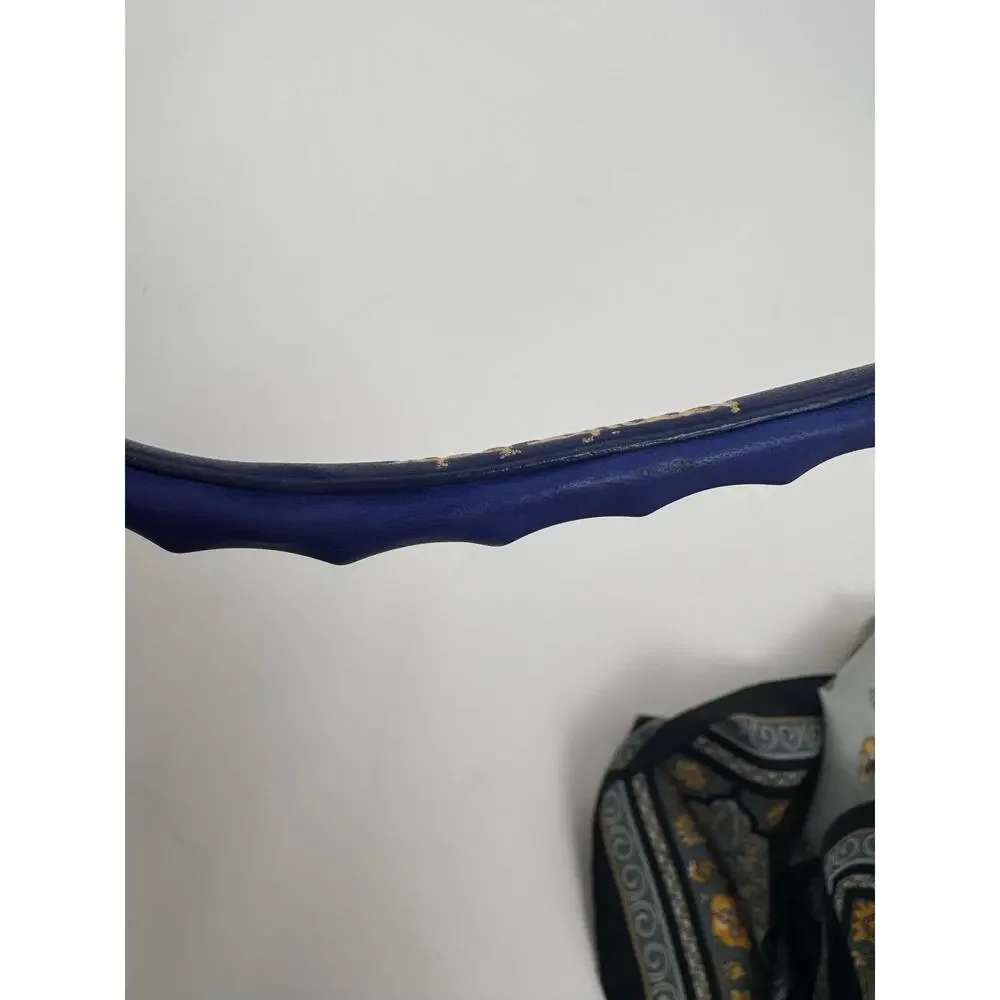 Jennifer Behr 2010 Cobalt Blue Leather Structured Headband Vintage